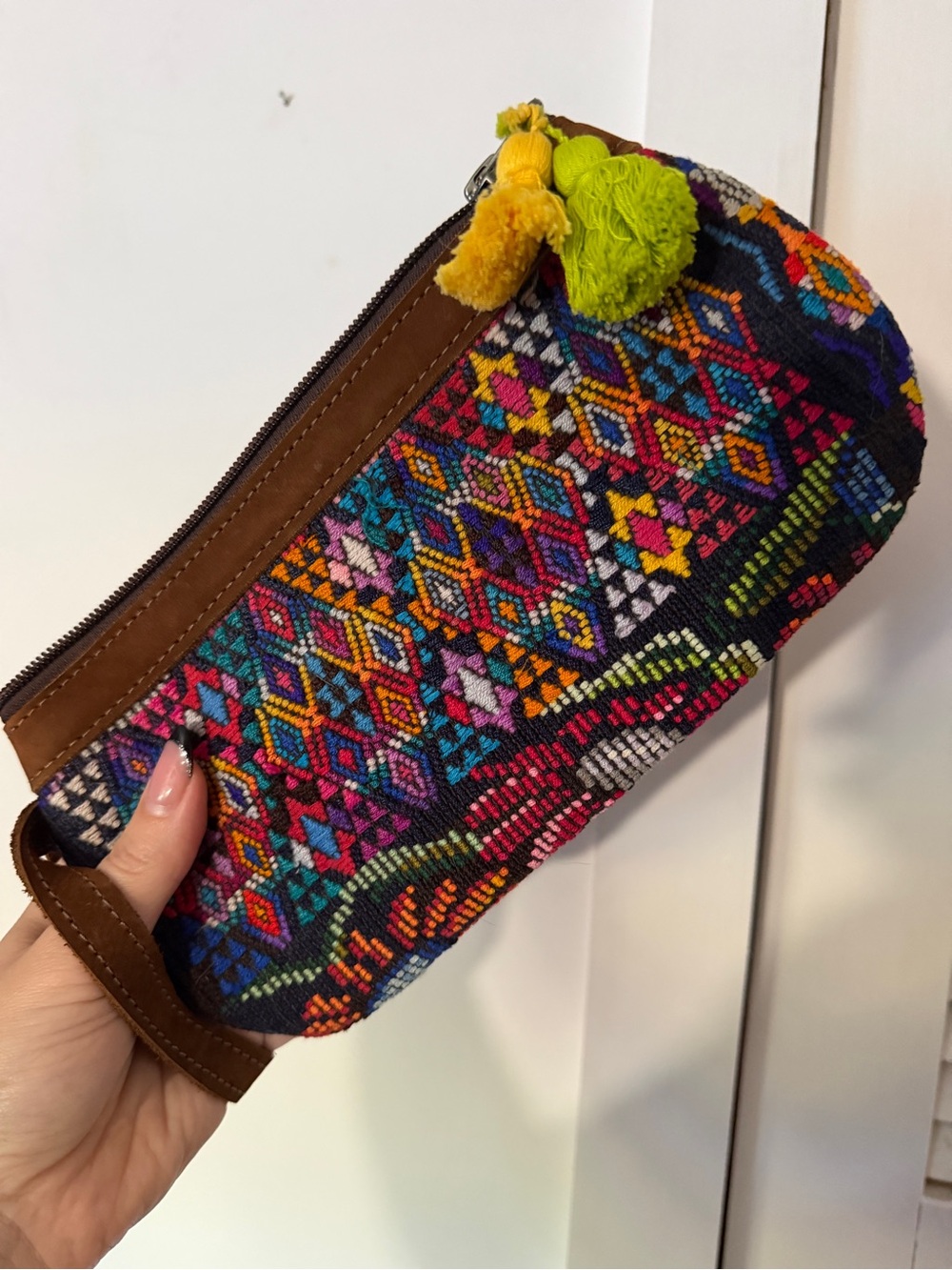 Nena & Co. Handmade Multicolor Embroidered Wristlet Clutch